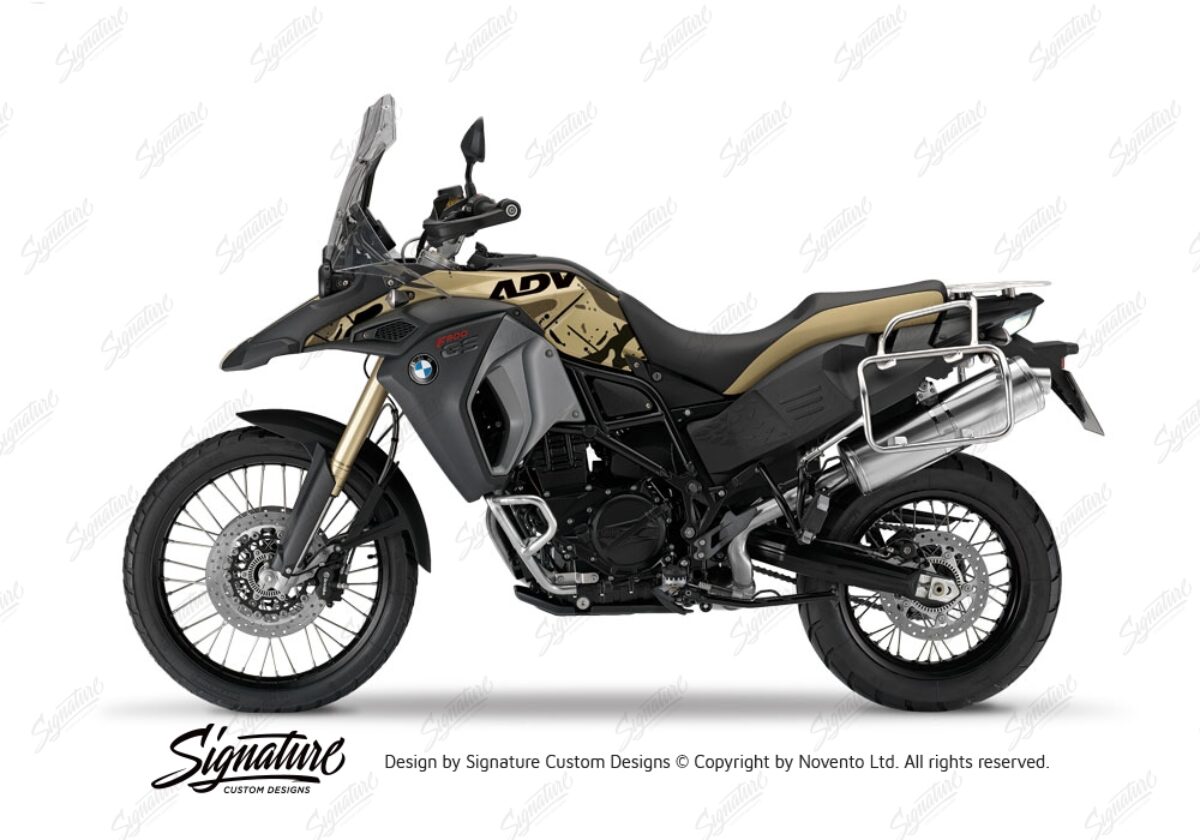 BMW F800GS Adventure Sandrover Safari Brown, Black Stickers Kit