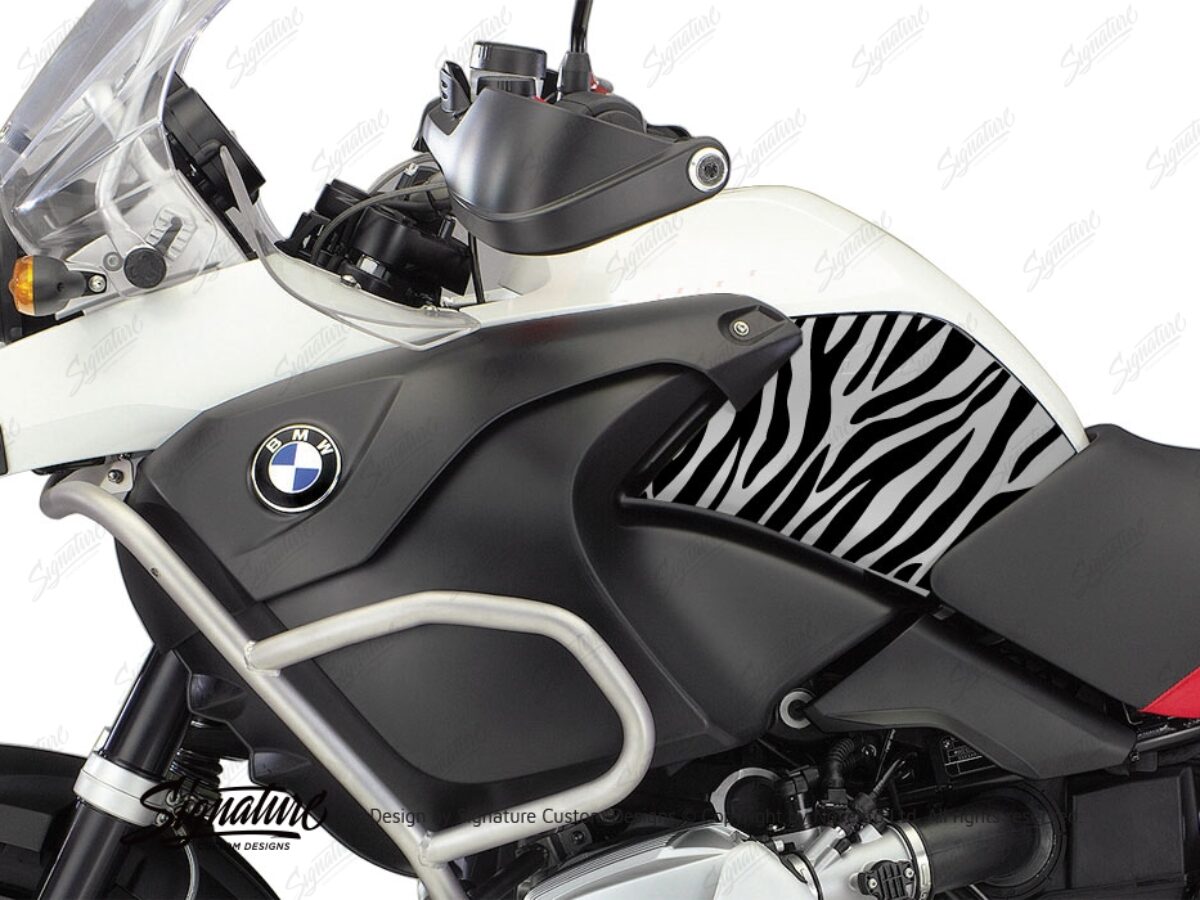 BMW R1200GS Adventure Tank Side Zebra Stickers - Signature Custom Designs