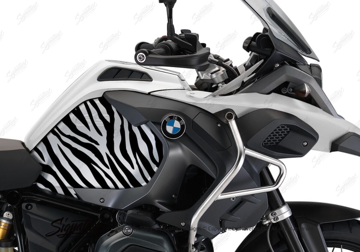 BMW R1200GS LC Adventure Alpine White Zebra Side Tank