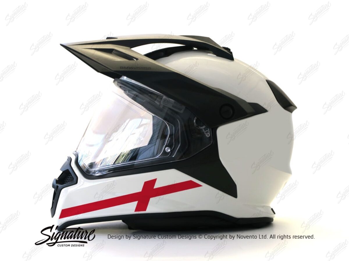 BMW GS Enduro Helmet White The Flag Series England Sticker