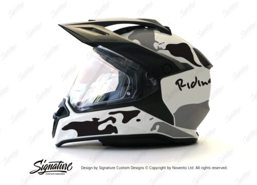 HEL 2637 BMW Enduro 2015 Helmet White The Globe Black Grey Stickers Kit 01 1