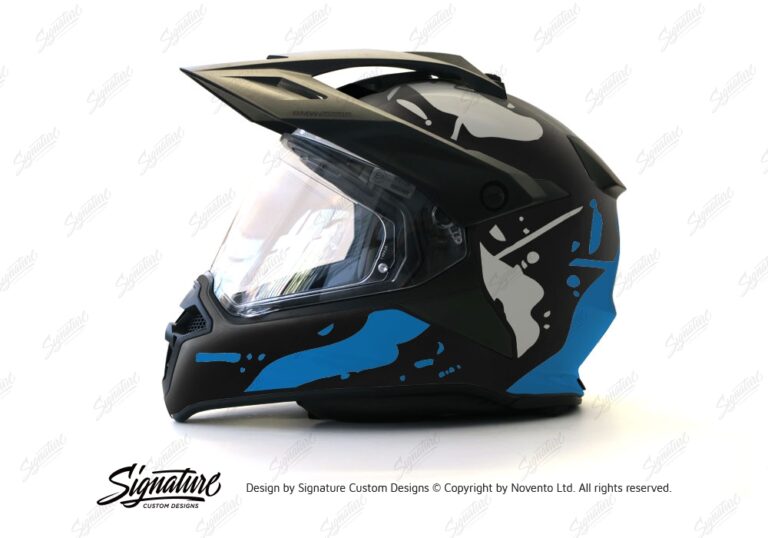 BMW GS Enduro Helmet (Black) Safari Blue & Silver Stickers Kit ...