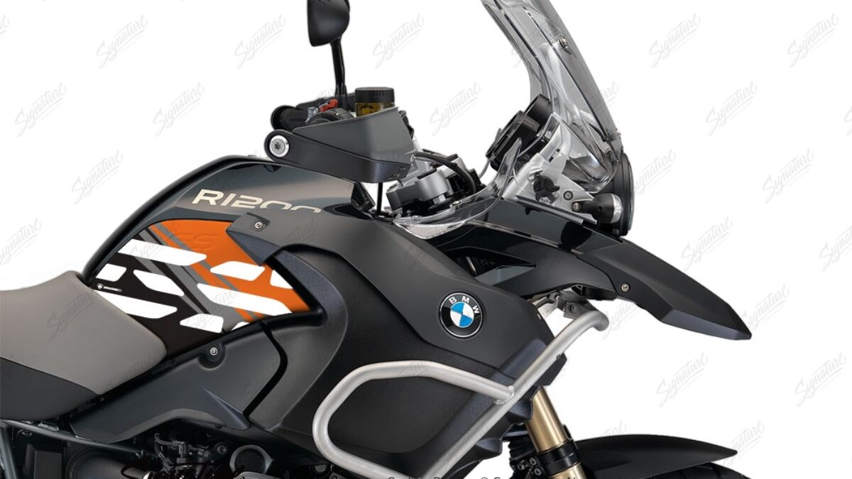 BMW R1200GS Adventure 2008-2013 Midnight Black Style Anniversary LE Orange  Side Tank Stickers