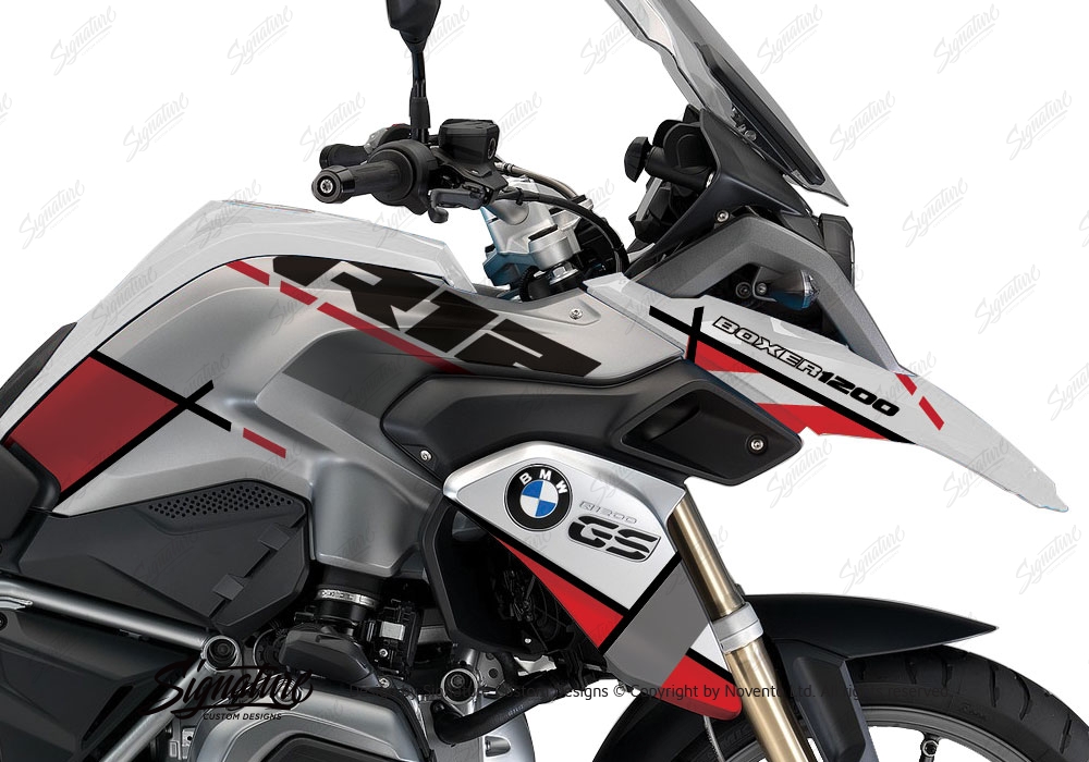 BMW R1200GS LC White Vector AT Flag Series Stickers Kit