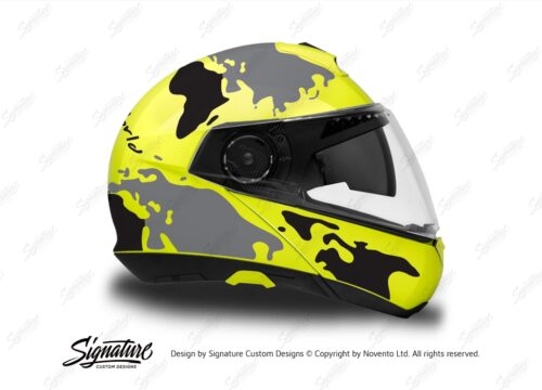 HEL 2877 Schuberth C4 Fluo Yellow Helmet The Globe Series Black Grey Stickers Kit 02 1