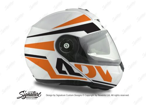 HEL 3075 Schuberth C3 Pro Helmet White Silver Vivo ADV Orange Black Stickers Kit 02