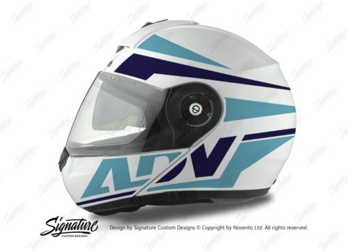 HEL 3078 Schuberth C3 Pro Helmet White Silver Vivo ADV Blue Variations Stickers Kit 01