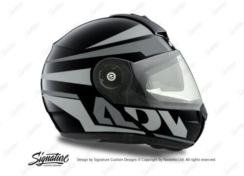 HEL 3079 Schuberth C3 Pro Helmet Black Anthracite Vivo ADV Grey Variations Stickers Kit 02