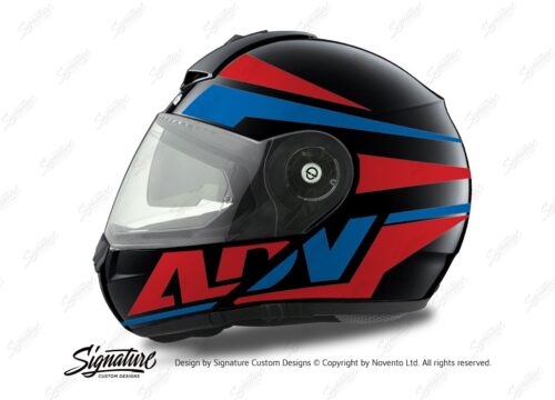 HEL 3080 Schuberth C3 Pro Helmet Black Anthracite Vivo ADV Red Blue Stickers Kit 01