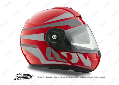 HEL 3082 Schuberth C3 Pro Helmet Red Gloss Vivo ADV Grey Variations Stickers Kit 02