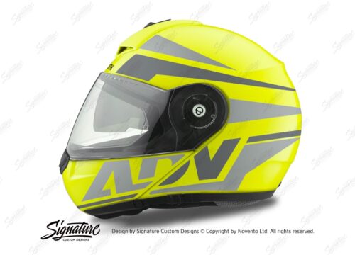 HEL 3083 Schuberth C3 Pro Helmet Fluo Yellow Vivo ADV Grey Variations Stickers Kit 01