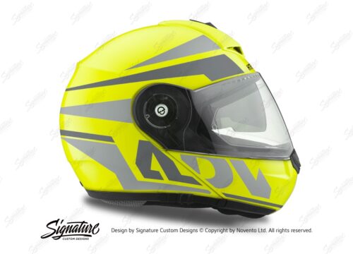 HEL 3083 Schuberth C3 Pro Helmet Fluo Yellow Vivo ADV Grey Variations Stickers Kit 02