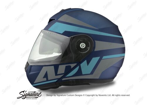 HEL 3084 Schuberth C3 Pro Helmet Blue Matte Vivo ADV Light Blue Grey Stickers Kit 01