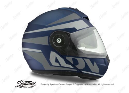 HEL 3085 Schuberth C3 Pro Helmet Blue Matte Vivo ADV Grey Variations Stickers Kit 02