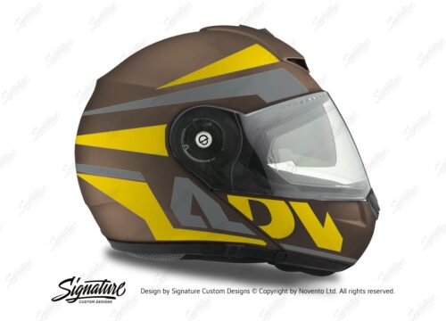 HEL 3086 Schuberth C3 Pro Helmet Metal Matte Vivo ADV Yellow Grey Stickers Kit 02