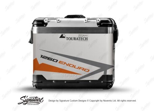 TSTI 3199 Touratech Zega Pro Aluminium Panniers Spike Series Grey Orange Stickers Kit 1260ENDURO