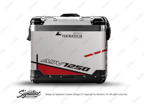 TSTI 3201 Touratech Zega Pro Aluminium Panniers Vector Series Red Stickers Kit ADV1250