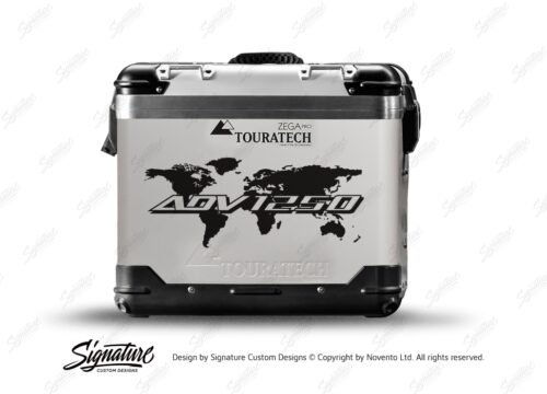 TSTI 3211 Touratech Zega Pro Aluminium Panniers The Globe Series Black Stickers Kit ADV1250