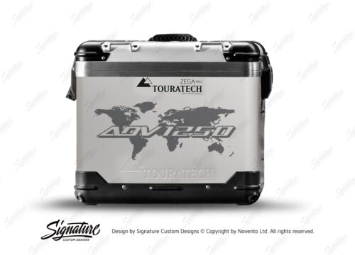 TSTI 3212 Touratech Zega Pro Aluminium Panniers The Globe Series Grey Stickers Kit ADV1250