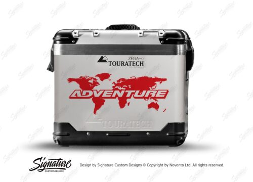TSTI 3213 Touratech Zega Pro Aluminium Panniers The Globe Series Red Stickers Kit ADVENTURE