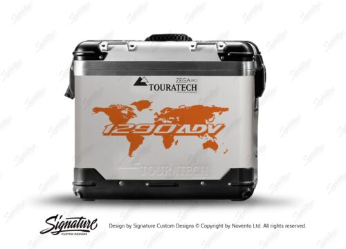 Touratech Zega Pro Side Panniers The Globe Orange Stickers Kit