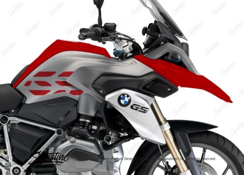 BSTI 3225 BMW R1200GS LC 2013 2016 Racing Red GS Lines Tank Stickers Red 02