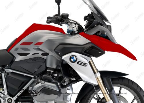 BSTI 3225 BMW R1200GS LC 2013 2016 Racing Red GS Lines Tank Stickers Red Silver 02