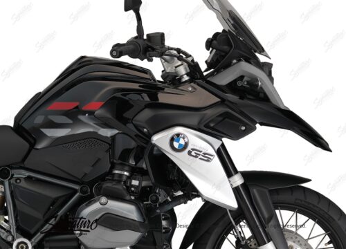 BSTI 3227 BMW R1200GS LC 2013 2016 Triple Black GS Lines Tank Stickers Red Silver 02