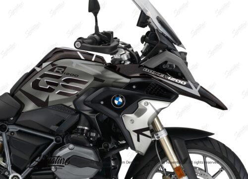 BKIT 3260 BMW R1200GS LC 2017 Iced Chocolate Metallic Exclusive Spike Series Black Grey Stickers Kit 02