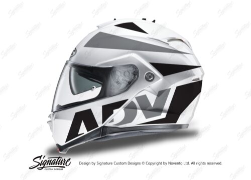 HEL 3266 HJC IS MAX II Helmet White Vivo Series Black Grey Stickers Kit 01