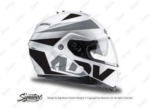 HEL 3266 HJC IS MAX II Helmet White Vivo Series Black Grey Stickers Kit 02