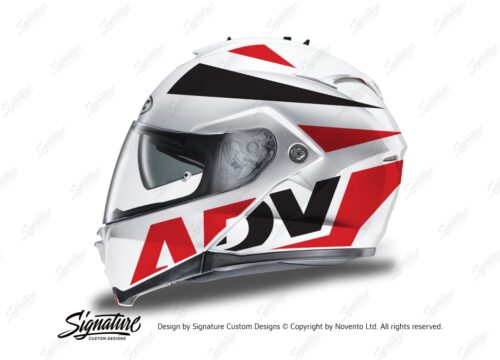 HEL 3267 HJC IS MAX II Helmet White Vivo Series Red Black Stickers Kit 01