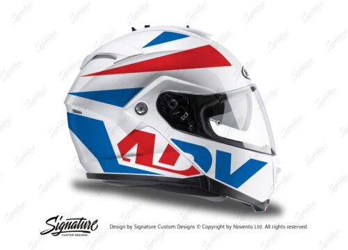 HEL 3268 HJC IS MAX II Helmet White Vivo Series Red Blue Stickers Kit 02