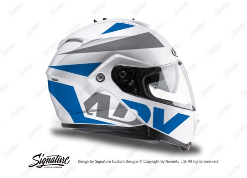 HEL 3269 HJC IS MAX II Helmet White Vivo Series Blue Grey Stickers Kit 02