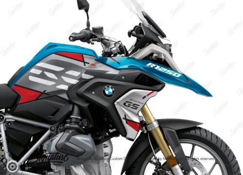 BKIT 3322 BMW R1250GS Cosmic Blue Vector Red Stickers Kit 02