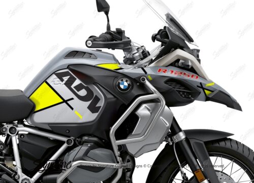 BKIT 3384 BMW R1250GS Adventure Ice Grey Vector Fluo Yellow Stickers Kit 02