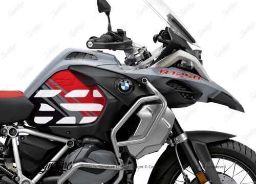 BSTI 3408 BMW R1250GS Adventure Ice Grey Anniversary Limited Edition Tank Stickers Red Black 02