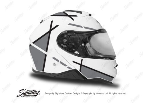 HEL 3657 Shoei Neotec II White Vector Series Grey Stickers Kit Right