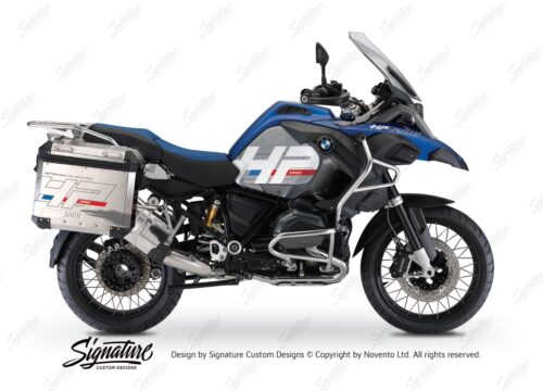 BKIT 3673 BMW R1200GS LC Adventure Racing Blue HP Edition Side Tank Fender Stickers with Panniers 01