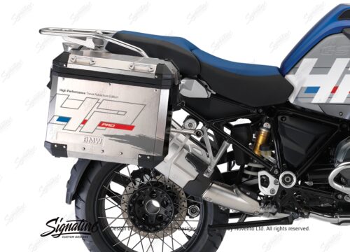 BKIT 3673 BMW R1200GS LC Adventure Racing Blue HP Edition Side Tank Fender Stickers with Panniers 03