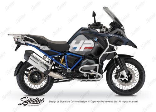 BKIT 3678 BMW R1200GS LC Adventure Ocean Blue HP Edition Side Tank Fender Stickers with Full Frame Blue 01