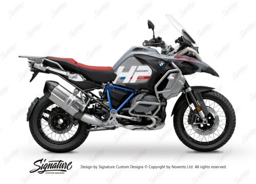 BKIT 3689 BMW R1250GS Adventure Ice Grey HP Edition Side Tank Fender Stickers with Pyramid Frame Blue 01