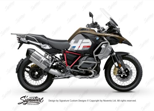 BKIT 3695 BMW R1250GS Adventure Style Exclusive HP Edition Side Tank Fender Stickers with Pyramid Frame Red 01