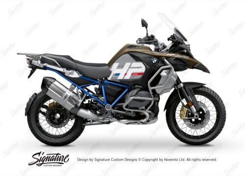 BKIT 3696 BMW R1250GS Adventure Style Exclusive HP Edition Side Tank Fender Stickers with Full Frame Blue 01