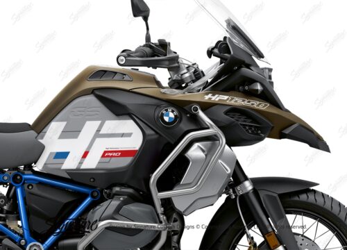 BKIT 3699 BMW R1250GS Adventure Style Exclusive HP Edition Side Tank Fender Stickers with Full Frame Panniers Blue 02
