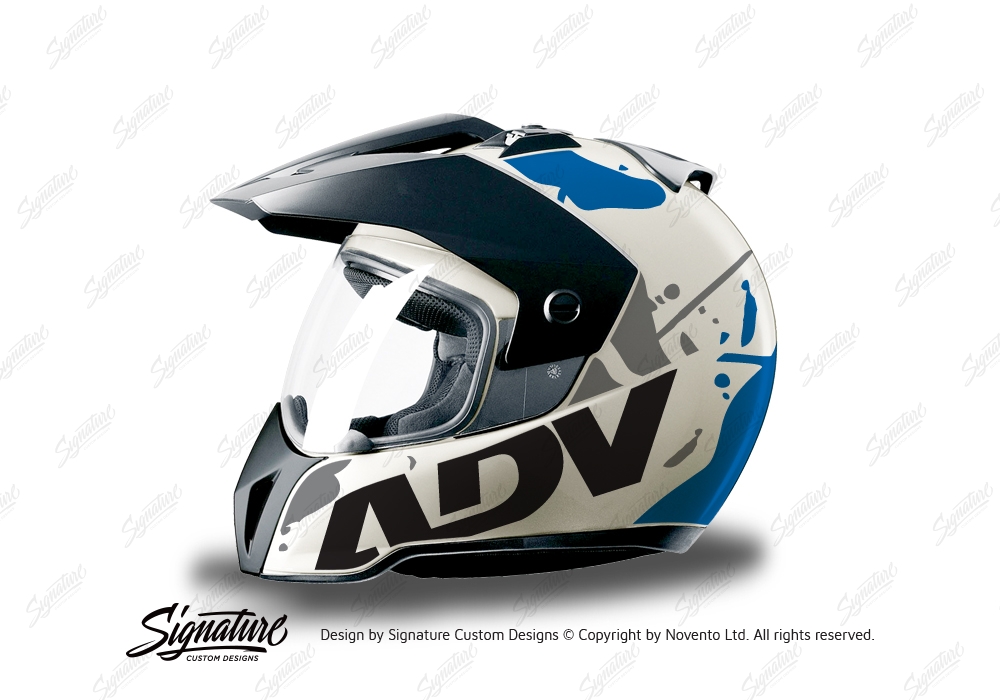 BMW Enduro Helmet (White) Grey & Grey Stickers - Signature Custom Designs