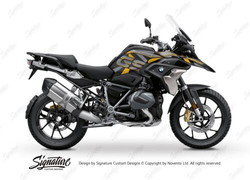 BKIT 3753 BMW R1250GS Style Exclusive Dazzle Yellow Gray Stickers Kit 01