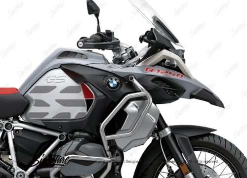 BKIT 3852 BMW R1250GS Ice Grey GS Lines Style HP Red Black 02