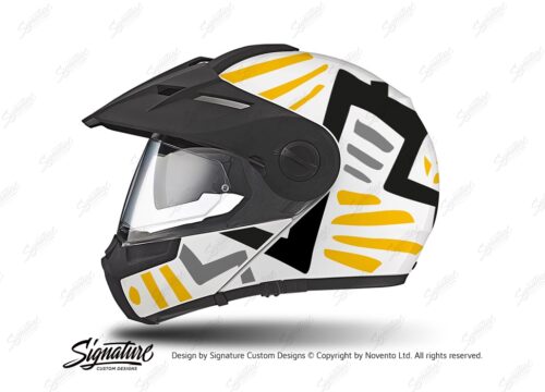 HEL 3940 Schuberth E1 Helmet White Massai Yellow Black Grey