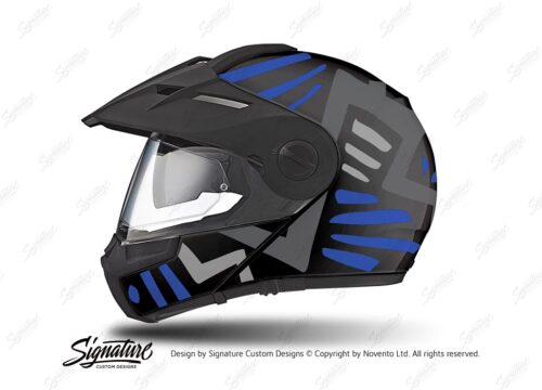 HEL 3945 Schuberth E1 Helmet Black Massai Blue Grey Silver